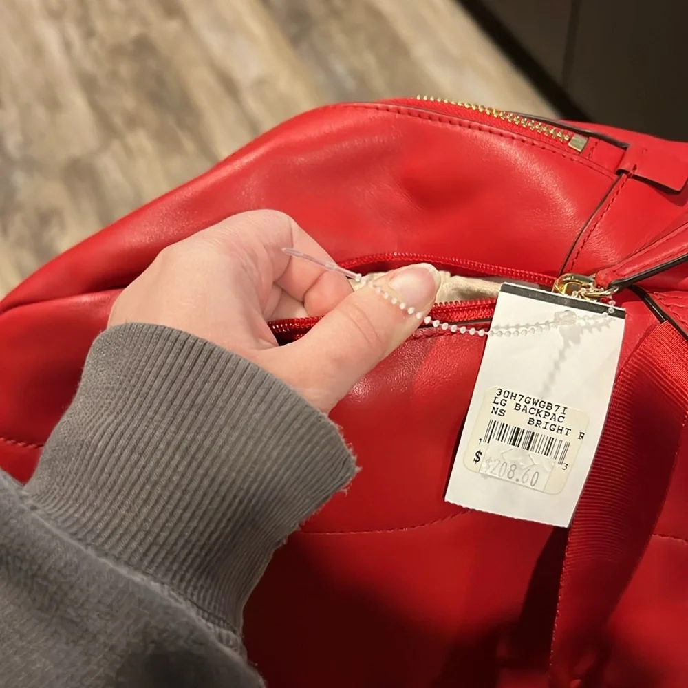 NWT Michael Kors bright red backpack